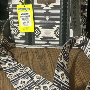 Wrangler Black and Gray Patterned Bag